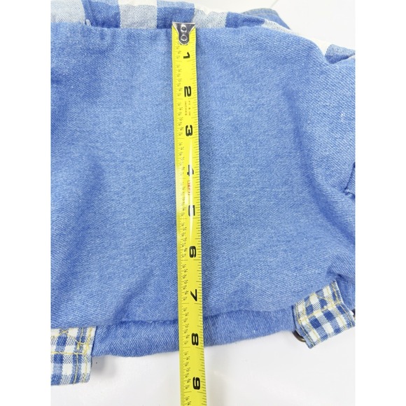 Vintage Baby Guess Denim Gingham Backpack Purse Y2K Rare Logo Bag Blue - Picture 16 of 16